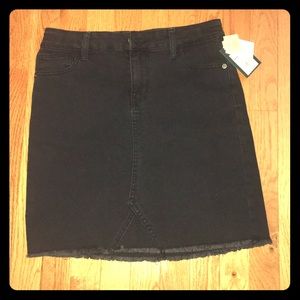 Black denim skirt